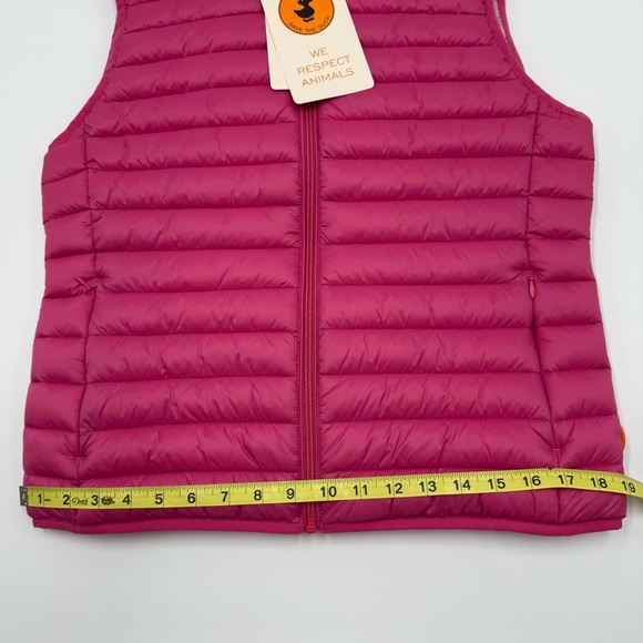 NWT SAVE THE DUCK Dia Giga 18 Fuchsia Lightweight Puffer Vest with Hood 2/M - Picture 16 of 16